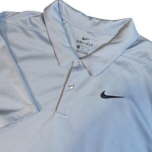 Nike Dri-Fit Golf Polo Shirt‎ Light Blue Athletic Performance Vented Mens XL